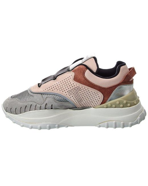 Tod's Gray Suede & Leather Sneaker