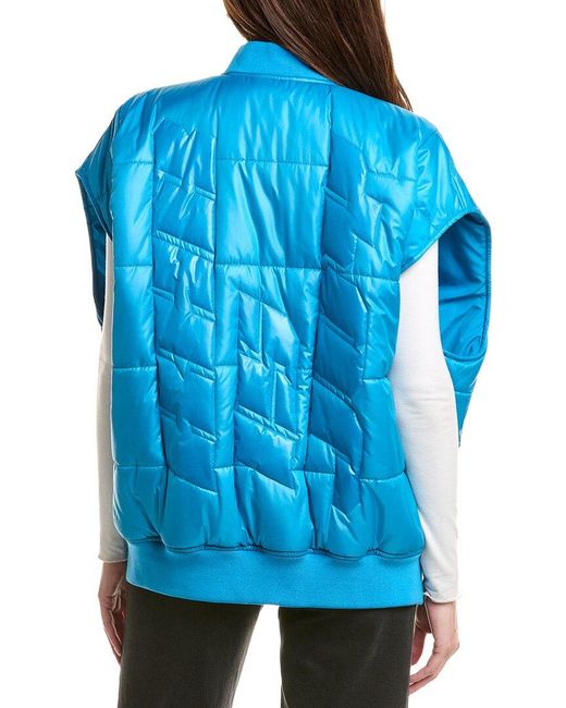 Khrisjoy Blue Oversized Bomber Vest