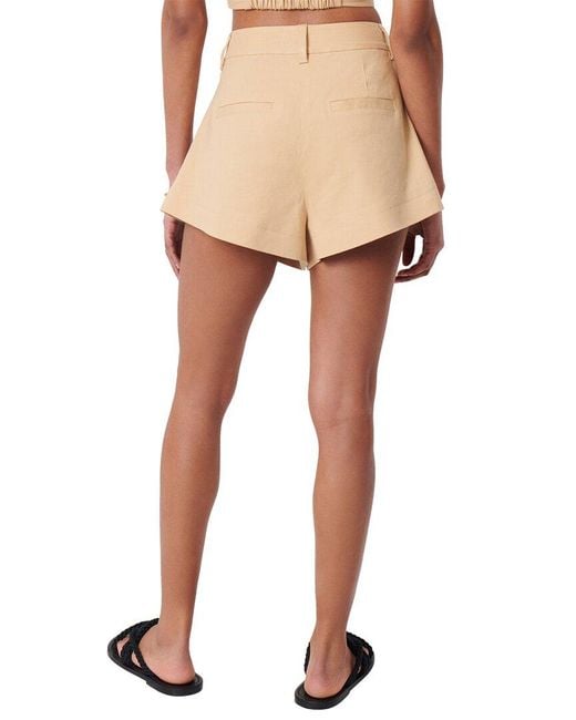 10 Crosby Derek Lam Natural Vadella A-line Linen-blend Short