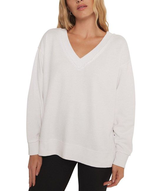 Z Supply White Oversized Double Take Sweatshirt