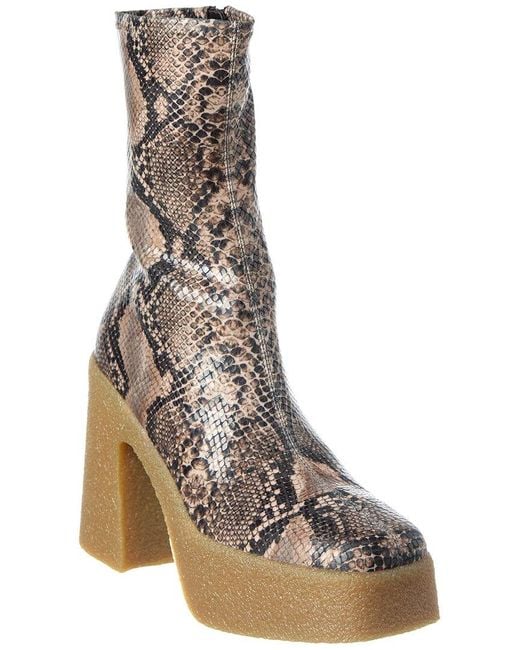 Stella McCartney White Skyla Snake-Embossed Platform Boot
