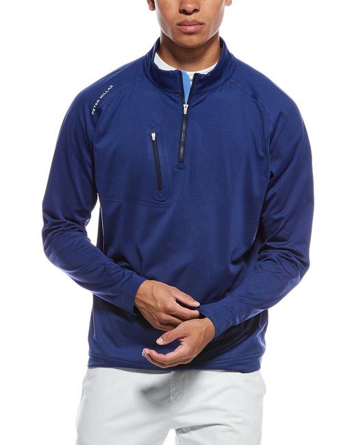 Peter Millar Blue Verge Performance 1/4-Zip Pullover for men