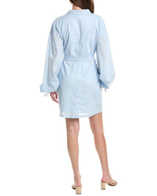 Rene Ruiz Blue Tie-Front Shirtdress