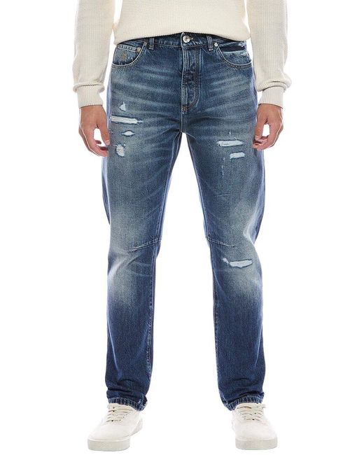 Brunello Cucinelli Blue Medium Wash Leisure Fit Jean for men