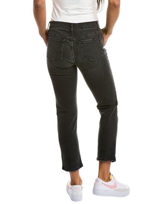 Joe's Jeans Black Mid-Rise Straight Crop Jean