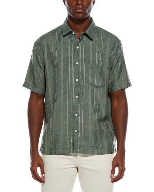 Civil Society Green Bataraza Relaxed Fit Jacquard Shirt for men