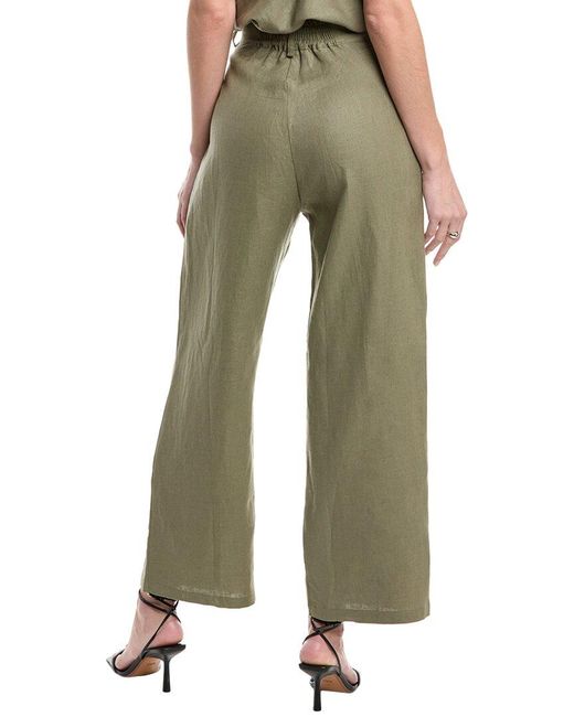Faithfull The Brand Green Ida Linen Pant