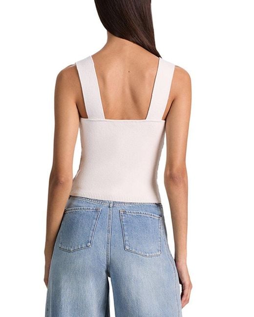 Alice + Olivia Blue Adrianna Knit Textured Wool-Blend Corset