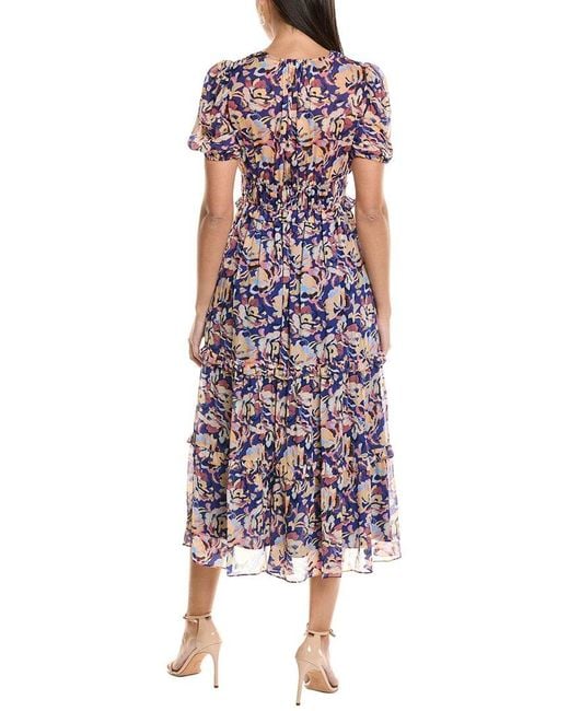 Shoshanna Purple Nevaeh Midi Dress