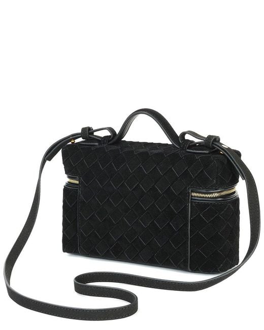 Tiffany & Fred Paris Black Woven Suede Leather Camera Bag