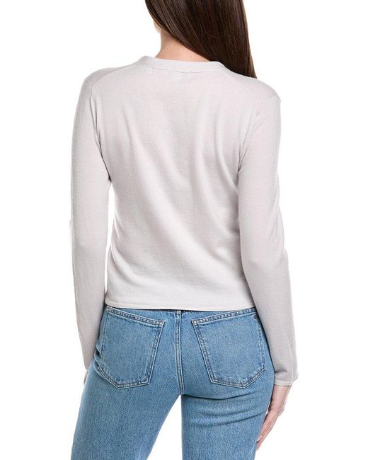 Vince White Slim Button Wool-Blend Cardigan