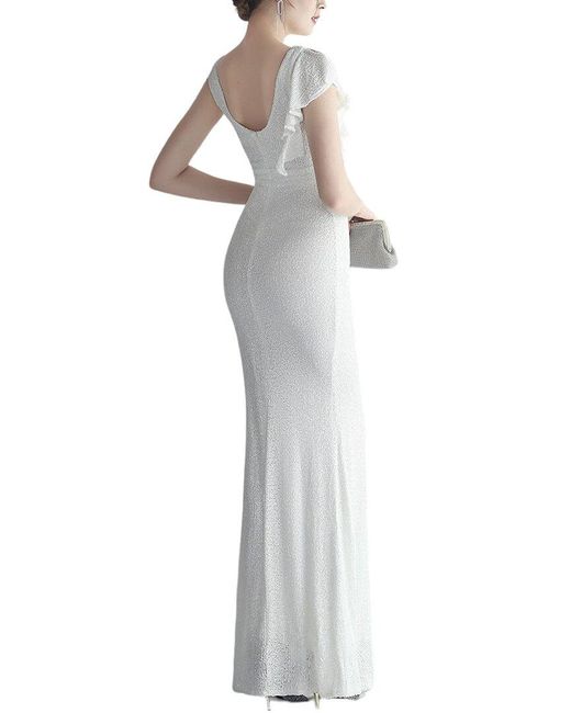 KALINNU White Maxi Dress