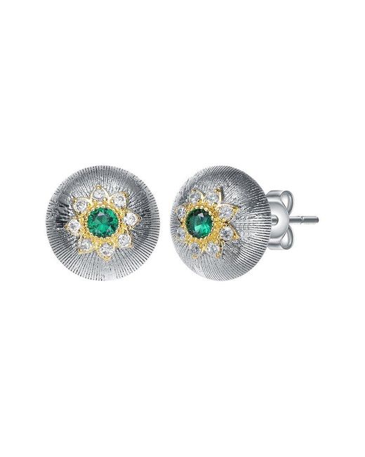 Genevive Jewelry Multicolor Two-tone Plated Cz Earrings