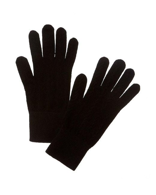 SCOTT & SCOTT LONDON Black Cable Cashmere Gloves