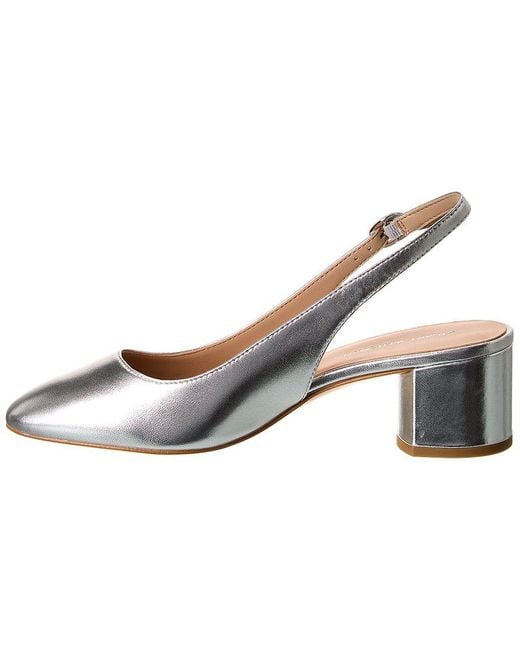 Stuart Weitzman Metallic Bridgt 50 Leather Slingback Pump