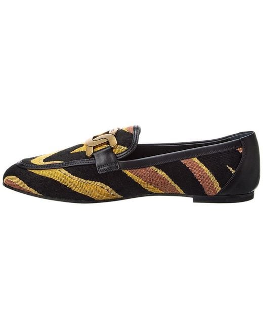 Tod's Black Kate Canvas & Leather Loafer