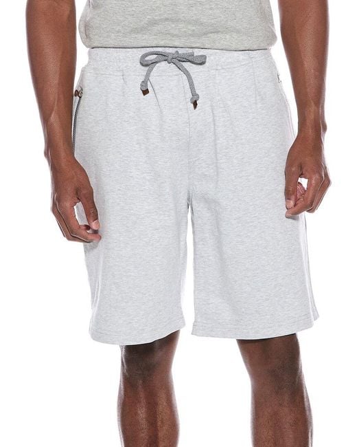 Brunello Cucinelli White Sweatshort for men