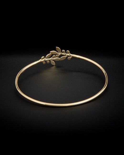 Italian Gold Black 14k Olive Branch Cuff