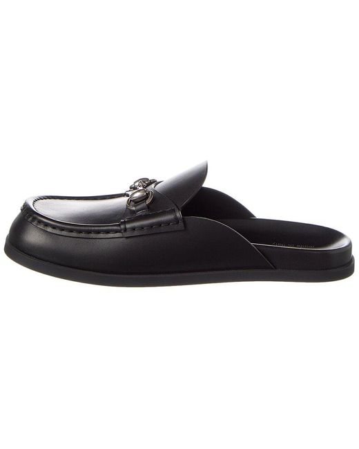 Gucci Black Horsebit Leather Mule for men