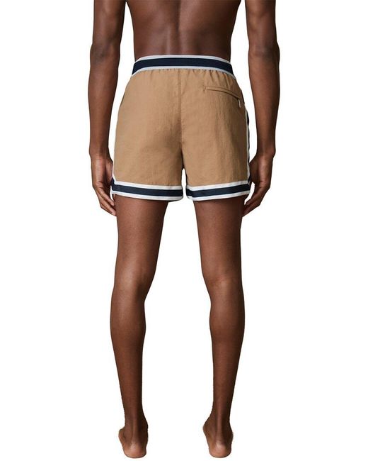 Reiss Natural Baller Stripe Tape Hem Swim Trunk for men