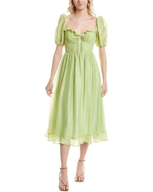 Astr Green Lunaria Midi Dress