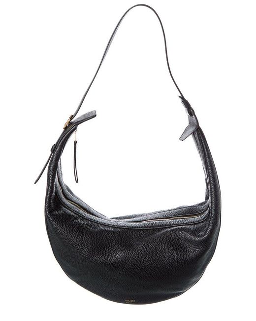 Khaite Black Augustina Leather Hobo Bag
