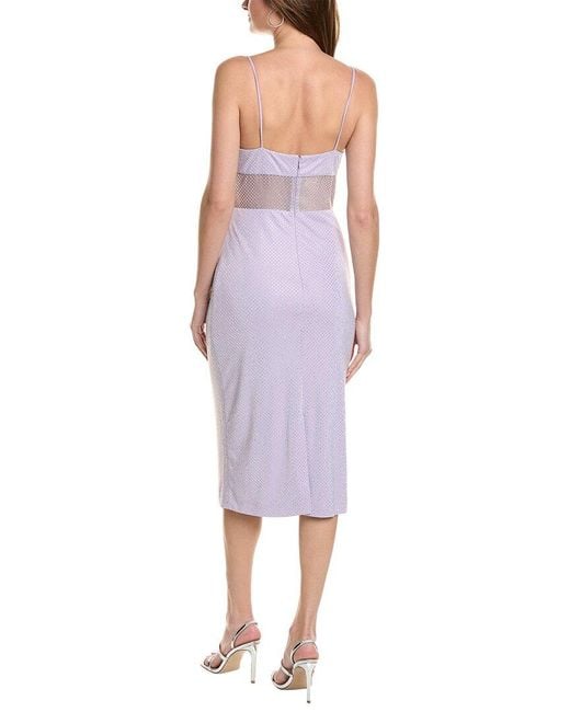 Et Ochs Purple Harmony Crystal Silk-Trim Midi Dress