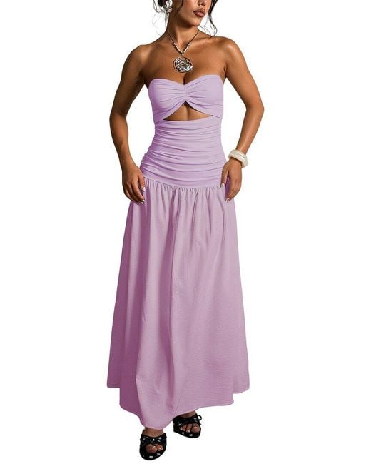 AMINA GLAM Purple Maxi Dress