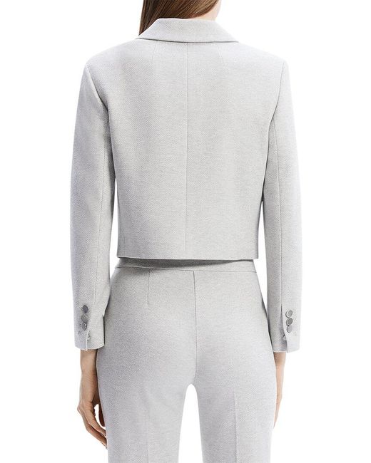 Theory Gray Boxy Crop Patch Jacket