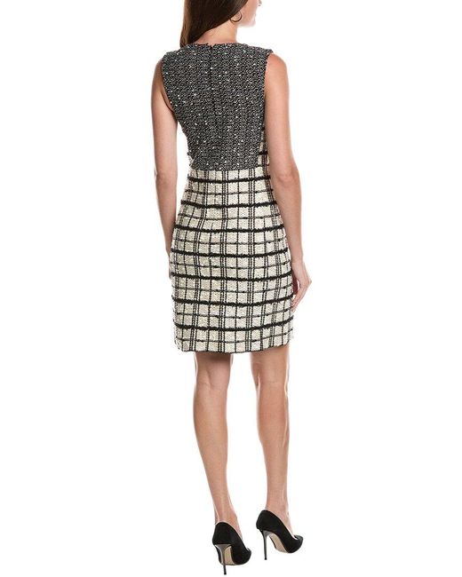 St. John White Tweed Wool-Blend Mini Dress