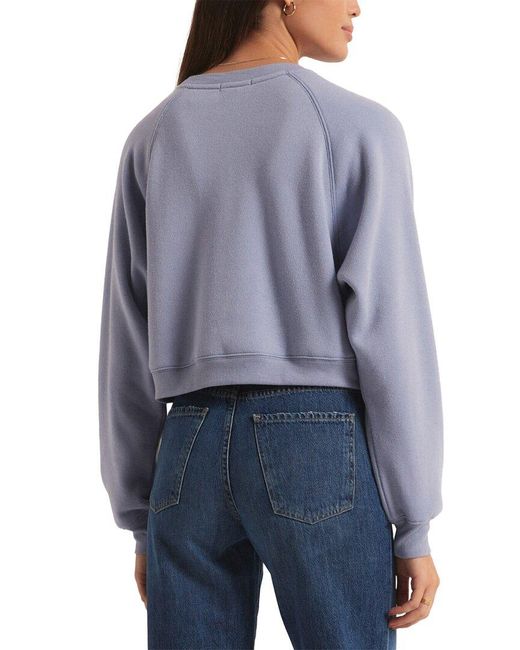 Z Supply Blue Crop Out Sweatshirt