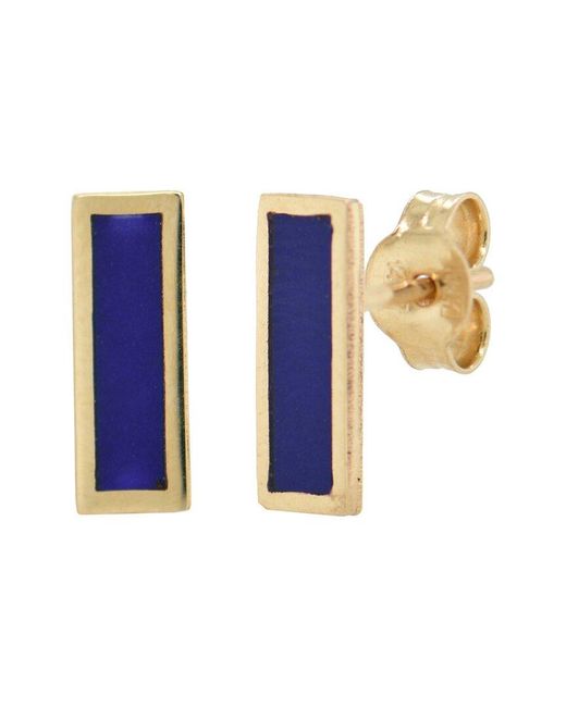Sabrina Designs Blue 14K Lapis Bar Studs