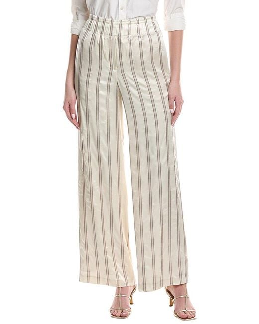 Brunello Cucinelli Natural Silk-Blend Pant