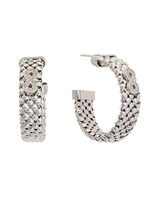 Meshmerise Metallic 18k Over Silver 0.12 Ct. Tw. Diamond Earrings