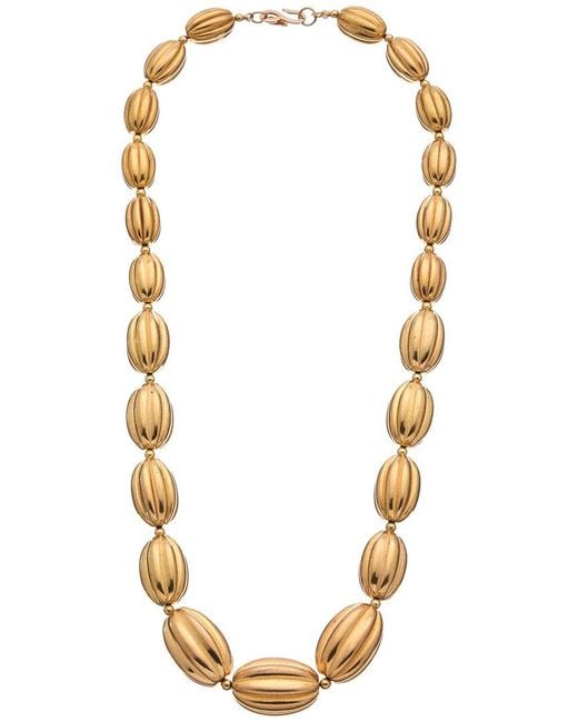 Kenneth Jay Lane Metallic 18k Plated Bead Necklace