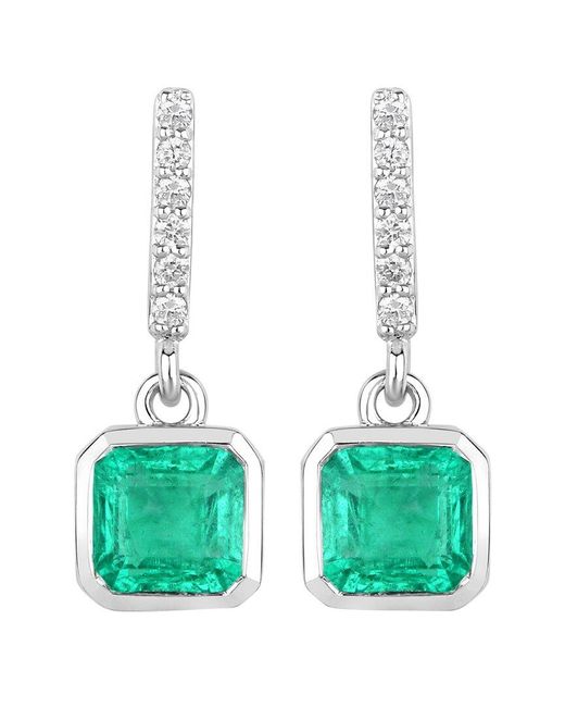 Diana M Green Fine Jewelry 14k 1.48 Ct. Tw. Diamond & Emerald Dangle Earrings