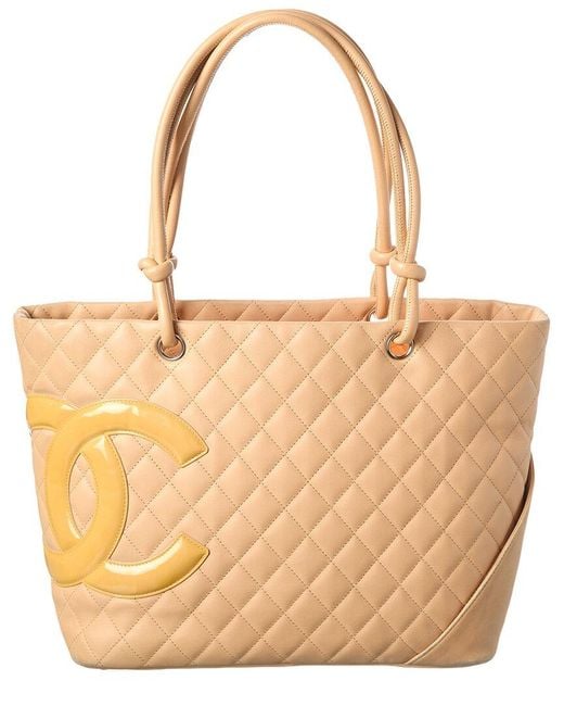 Chanel Natural Beige Clair Leather Cambon Tote Large (authentic Pre-loved)