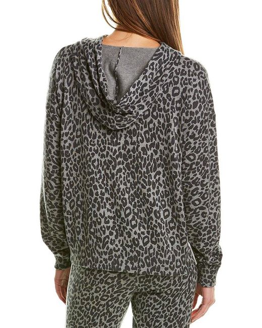 Skull Cashmere Gray Berlyn Cashmere-Blend Leopard Hoodie