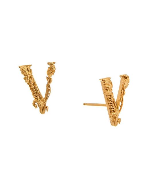 Versace Virtus Stud Earrings in White Lyst