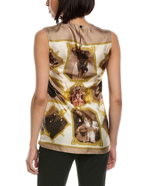 Burberry Natural Montage Silk Top