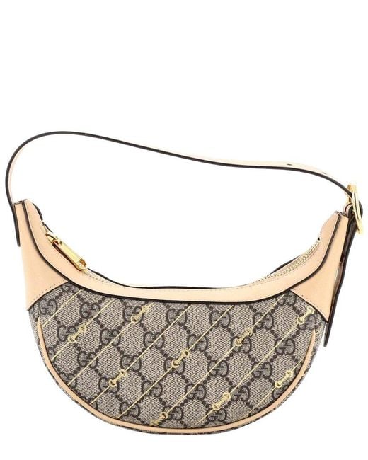 Gucci Multicolor Gg Coated Canvas Ophidia Half Moon Bag Print Mini (Authentic Pre- Loved)