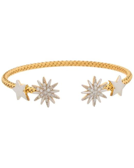 Meshmerise Metallic 18k Rose Gold Vermeil 0.20 Ct. Tw. Diamond Mesh Bangle