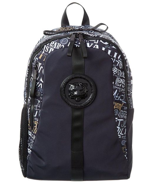 Just Cavalli Blue Tiger Backpack for men