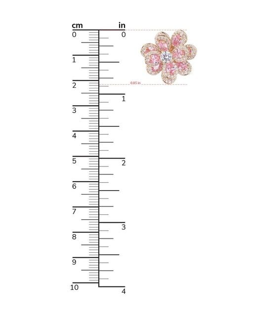 Eye Candy LA Luxe Collection Pink Flower Cubic Zirconia Stud Earrings