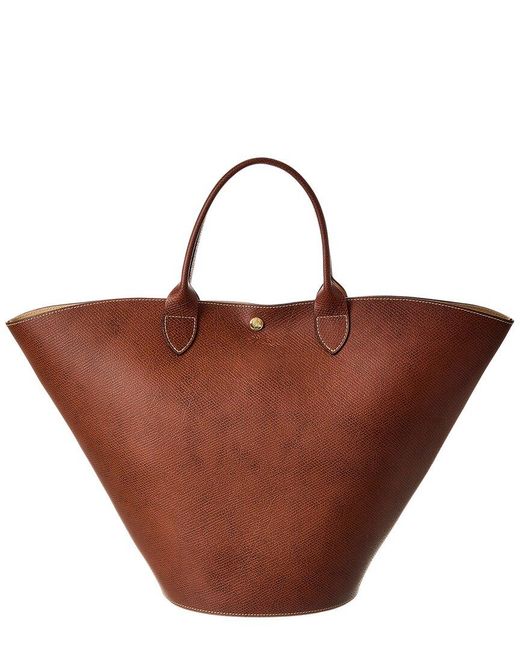 Longchamp Brown Épure Extra Large Leather Short Handle Tote