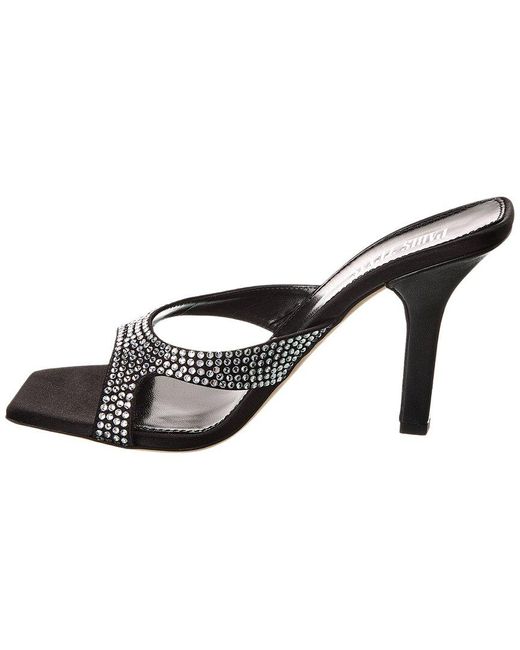 Paris Texas Black Kate Satin Sandal