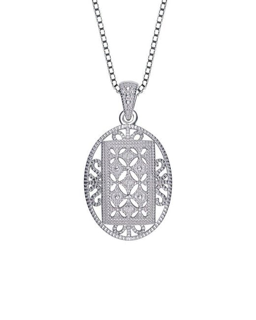 Genevive Jewelry White Silver Pendant Necklace