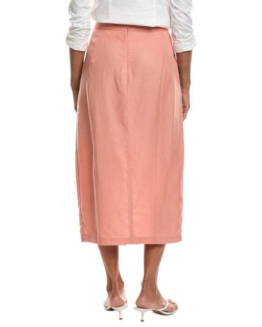 Reiss Pink Jacqueline Linen-Blend Skirt