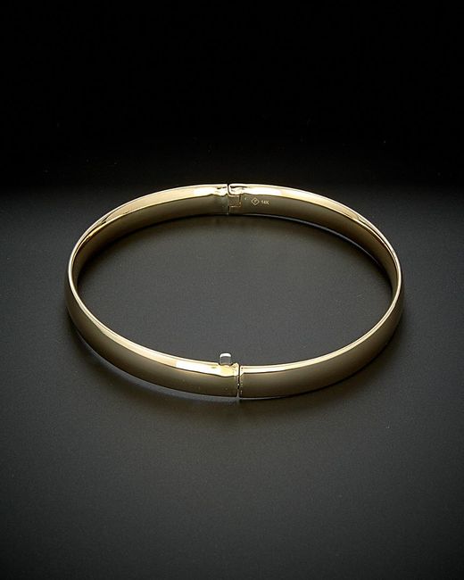 Italian Gold Black 14k Polished Hinged Bangle