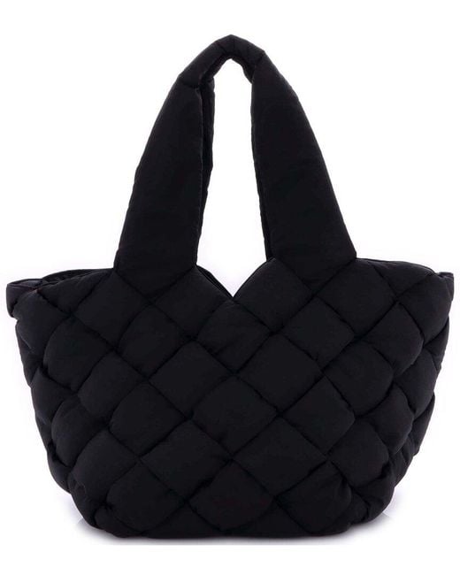 Bottega Veneta Black Intrecciato Nylon Cassette Paper Tote (authentic Pre- Loved)